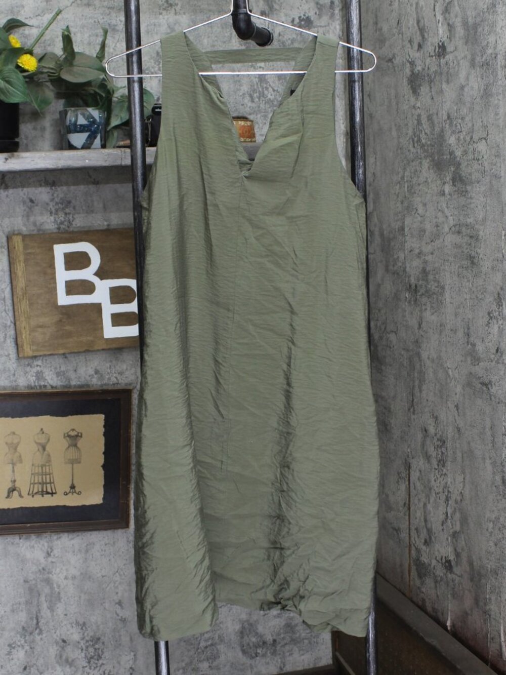 Banana Republic Green Banana Republic A Line Dress With Pockets L Sz L